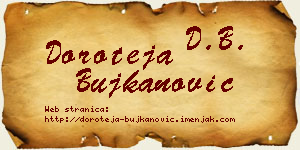 Doroteja Bujkanović vizit kartica